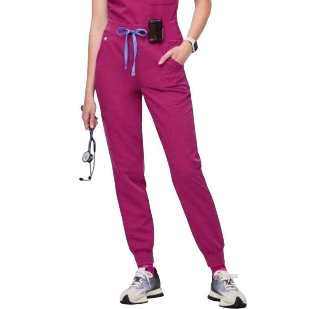 FIGS Zamora Jogger Scrub Pants Women’s Small Tall ST Raspberry Sorbet Pink Rare